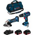 Bosch - Kit 18V BK2011BAG (gsb 18V-60 c gws 18-125 v-li 2 x 5,0 Ah GAL18V-40 Sac)