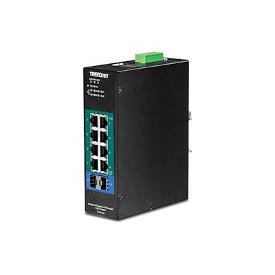 TRENDnet TI-PG102i 10-Port DIN-Rail Switch Industrial Gigabit Managed PoE+