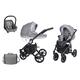 SaintBaby Pram Pushchair Travel System Milla Black 2in1 3in1 Isofix Infant Car Seat Combi Buggy Magic Grey 12 2in1 Without Baby seat