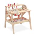 Melissa & Doug Wooden Project Solid Wood Workbench | Pretend Play | Play Sets | 3+ | Gift for Boy or Girl
