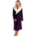 Unisex Soft Long Hooded Dressing Gown Winter Warm Plus Fleece Long-Sleeved Bathrobe Comfortable Home Clothes Help Improve Sleep Quality
