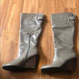 Nine West Shoes | Comfortable Wedge Boots | Color: Gray | Size: 9