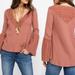 Free People Tops | Free People Sayulita Boho Long Sleeve Top | Color: Pink | Size: M