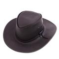 Outback Ranger in Black,'Black Leather Men's Hat from Mexico'