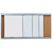 AARCO Horizontal Sliding Unit Whiteboard Porcelain/Metal in Blue/Brown/White | 48 H x 96 W x 4 D in | Wayfair HSU48-4