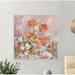 August Grove® Peachy Petals' by Julia Posokhova - Painting Print on Canvas in Orange/Pink/White | 12 H x 12 W x 1.5 D in | Wayfair