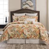 Alcott Hill® Bergen Orange/Green/Natural Traditional 4 Piece Comforter Set Polyester/Polyfill/Cotton in Green/Orange/White | Wayfair