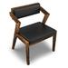 Arditi Collection Leather Arm Chair Upholstered/Genuine Leather in Black | 29.5 H x 22 W x 21 D in | Wayfair CHAIR-WALNUTWOOD-BLACK-SET6