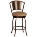 Lark Manor™ Amareona Swivel Bar & Counter Stool Upholstered/Metal in Brown | 45.5 H x 16.5 W x 16.5 D in | Wayfair 1FB86DCFB7EE483CA3626A82319643A0