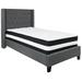 Lark Manor™ Aluino Tufted Platform Bed w/ Pocket Spring Mattress Upholstered/Polyester in Gray | 48 H x 46.75 W x 81.5 D in | Wayfair