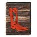 Designocracy Cowboy Boots Art on Reclaimed Wooden Board Wall Décor in Brown/Red | 8 H x 6 W x 1.5 D in | Wayfair 98437-08