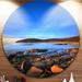 Design Art 'Cala Violina Bay Beach Sunset' Photographic Print on Metal in Blue/Yellow | 23 H x 23 W x 1 D in | Wayfair MT8998-C23