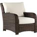 Bay Isle Home™ Chorio Patio Chair w/ Cushions Metal in Pink/Gray/White | 37 H x 33 W x 38 D in | Wayfair BAYI2278 34093465