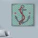 Breakwater Bay 'Nautical Love Anchor' Graphic Art Print on Wrapped Canvas in Blue | 14 H x 14 W x 2 D in | Wayfair C1DCEC42E90545F294211B19BDBAEA75