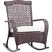 Canora Grey Rashawn Outdoor Rocking Chair w/ Cushions, Wicker | 37 H x 28.5 W x 26 D in | Wayfair C246C35E362845379681DA50E5020DA9