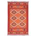 Orange/Red 42 x 0.25 in Area Rug - Bungalow Rose Huntingburg Southwestern Hand-Woven Flatweave Area Rug Polyester | 42 W x 0.25 D in | Wayfair