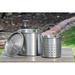 Barton Stainless Steel Stock Pot w/ Lid & Strainer Basket Stainless Steel in Gray | 13.5 H x 15.5 W in | Wayfair 99937