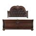 Lark Manor™ Anndrea Tufted Sleigh Bed Wood & /Upholstered/Faux leather in Brown | 70 H x 68.5 W x 95 D in | Wayfair