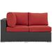 Stopover Outdoor Patio Sunbrella Left Arm Loveseat by Modway Metal/Sunbrella® Fabric Included in Red | 33.5 H x 56.5 W x 35.5 D in | Wayfair