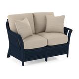 Braxton Culler Boca 55" Flared Arm Loveseat w/ Reversible Cushions Polyester/Other Performance Fabrics in Blue/Brown | 36 H x 55 W x 35 D in | Wayfair