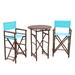 Bay Isle Home™ Waterford 3 Piece Bar Height Outdoor Dining Set in Green/Blue | 41 H x 29.5 W x 29.5 D in | Wayfair BYIL2444 45198292