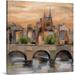 Winston Porter 'Sunset in Paris II' by Anieyah Painting Print on Canvas Canvas, Polyester in Green/Orange/Red | 16 H x 16 W x 1.25 D in | Wayfair