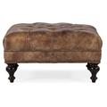 Bradington-Young Fair-N-Square 33" Wide Genuine Leather Tufted Square Cocktail Ottoman Genuine Leather | 17.5 H x 33 W x 33 D in | Wayfair