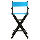 Casual Home Folding Director Chair w/ Canvas Solid Wood in Blue/Black | 45.5 H x 23 W x 19 D in | Wayfair F5552AF9D4F74E00A454C3185DCA25E4