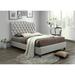 Darby Home Co Keifer Tufted Solid Wood & Sleigh Platform Bed Upholstered/Cotton in Brown | 55 H x 77 W in | Wayfair