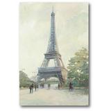 Courtside Market Early Evening Paris - Wrapped Canvas Graphic Art Print Canvas in Gray/Green | 26 H x 18 W x 1.5 D in | Wayfair WEB-AP168-18x26