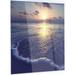 Design Art 'Tranquil Beach at Sunset' Photographic Print on Metal in Blue | 28 H x 12 W x 1 D in | Wayfair MT12217-12-28