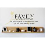 Design W/ Vinyl Family Like Branches on a Tree We May All Grow In Different Directions Wall Decal Vinyl in Black | 8 H x 20 W in | Wayfair