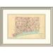 East Urban Home 'State of Connecticut, 1893' Framed Print Paper in Blue/Pink | 22 H x 30 W x 1.5 D in | Wayfair EASN4330 39508207