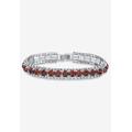 Women's Silver Tone Tennis Bracelet Simulated Birthstones and Crystal, 7" by PalmBeach Jewelry in January