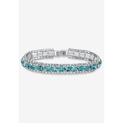 Women's Silver Tone Tennis Bracelet Simulated Birthstones and Crystal, 7" by PalmBeach Jewelry in December