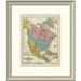 East Urban Home Map of North America, 1839 - PIcture Frame Print Paper in Blue/Pink, Size 24.0 H x 20.0 W x 1.5 D in | Wayfair EASN3654 39505823