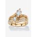 Women's Gold-Plated Bridal Ring Set by PalmBeach Jewelry in Gold (Size 6)