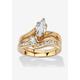 Women's Gold-Plated Bridal Ring Set by PalmBeach Jewelry in Gold (Size 6)