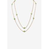 Women's Gold Tone Endless 48" Necklace with Princess Cut Birthstone by PalmBeach Jewelry in August