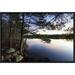 East Urban Home 'Forest Along Lake Shore At Sunset, Kejimkujik National Park, Nova Scotia, Canada' Framed Photographic Print in Blue/Brown | Wayfair