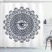 East Urban Home White Vintage Tribal Mandala Single Shower Curtain Polyester | 75 H x 69 W in | Wayfair EABN1143 39404213