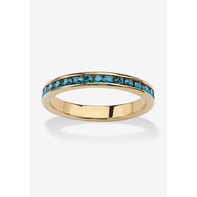 Women's Yellow Gold Plated Simulated Birthstone Eternity Ring by PalmBeach Jewelry in December (Size 9)