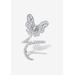Women's Platinum-Plated Cubic Zirconia Butterfly Ring by PalmBeach Jewelry in White (Size 8)
