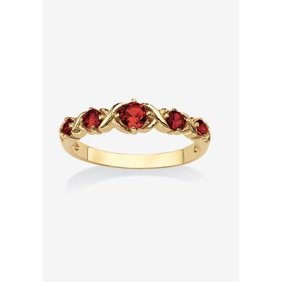 Women's Yellow Gold-Plated Simulated Birthstone Ring by PalmBeach Jewelry in January (Size 9)