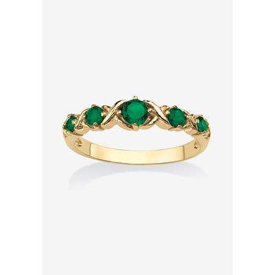 Women's Yellow Gold-Plated Simulated Birthstone Ring by PalmBeach Jewelry in May (Size 9)