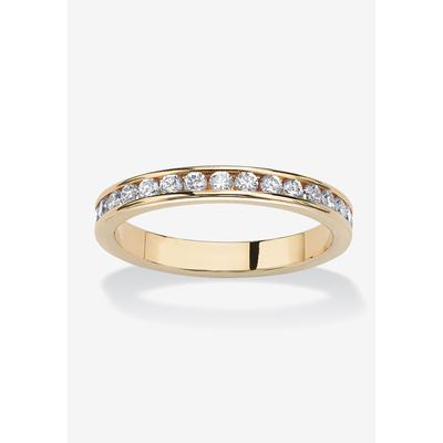 Women's Yellow Gold Plated Simulated Birthstone Eternity Ring by PalmBeach Jewelry in April (Size 7)