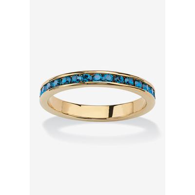 Women's Yellow Gold Plated Simulated Birthstone Eternity Ring by PalmBeach Jewelry in March (Size 10)