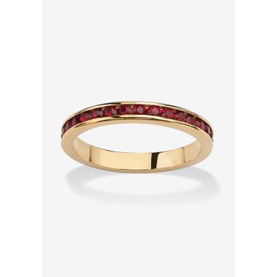 Women's Yellow Gold Plated Simulated Birthstone Eternity Ring by PalmBeach Jewelry in January (Size 9)