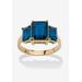 Women's Yellow Gold-Plated Simulated Emerald Cut Birthstone Ring by PalmBeach Jewelry in September (Size 9)