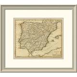 East Urban Home 'Spain, Portugal, 1812' Framed Print Paper in Gray | 21 H x 24 W x 1.5 D in | Wayfair EASN4456 39508626